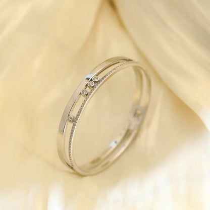 [Super Jewellery]Move Romane Diamond Bangle Bracelet