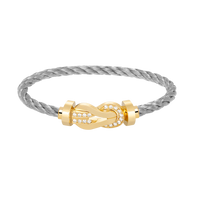 [Super Jewellery]CHANCE LARGE 8 FIGURE BUCKLE HALF DIAMOND BRACELET GOLD