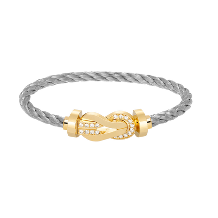 [Super Jewellery]CHANCE LARGE 8 FIGURE BUCKLE HALF DIAMOND BRACELET GOLD