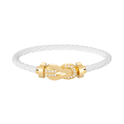 [Super Jewellery]CHANCE LARGE 8 FIGURE BUCKLE HALF DIAMOND BRACELET GOLD