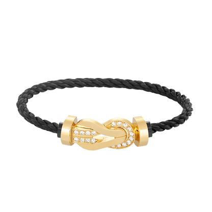 [Super Jewellery]CHANCE LARGE 8 FIGURE BUCKLE HALF DIAMOND BRACELET GOLD