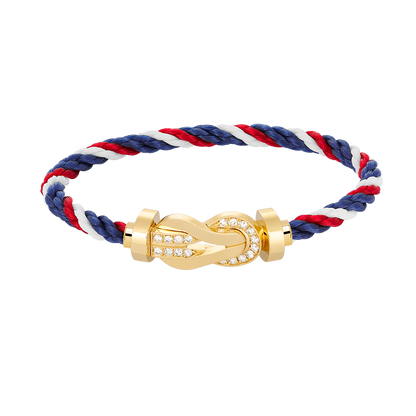 [Super Jewellery]CHANCE LARGE 8 FIGURE BUCKLE HALF DIAMOND BRACELET GOLD