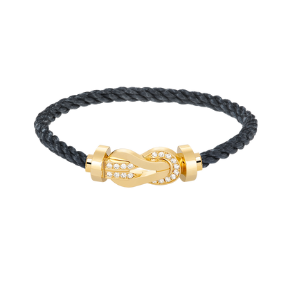 [Super Jewellery]CHANCE LARGE 8 FIGURE BUCKLE HALF DIAMOND BRACELET GOLD