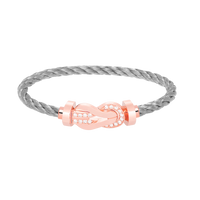 [Super Jewellery]CHANCE LARGE 8 FIGURE BUCKLE HALF DIAMOND BRACELET ROSE GOLD