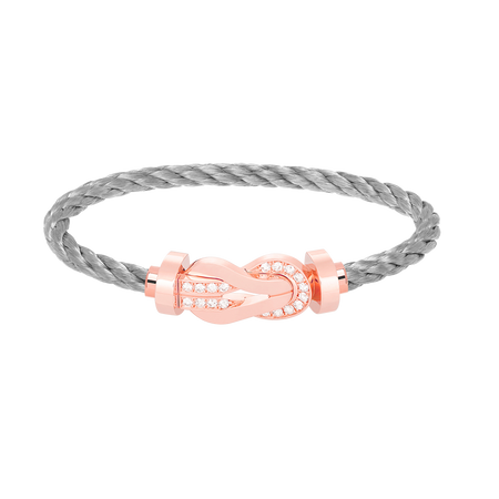 [Super Jewellery]CHANCE LARGE 8 FIGURE BUCKLE HALF DIAMOND BRACELET ROSE GOLD