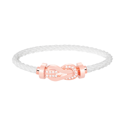 [Super Jewellery]CHANCE LARGE 8 FIGURE BUCKLE HALF DIAMOND BRACELET ROSE GOLD