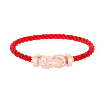 [Super Jewellery]CHANCE LARGE 8 FIGURE BUCKLE HALF DIAMOND BRACELET ROSE GOLD