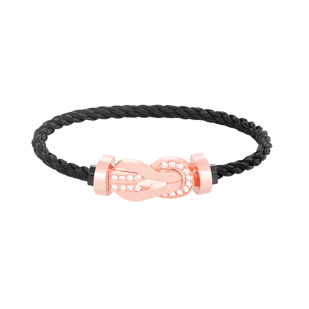 [Super Jewellery]CHANCE LARGE 8 FIGURE BUCKLE HALF DIAMOND BRACELET ROSE GOLD