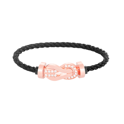 [Super Jewellery]CHANCE LARGE 8 FIGURE BUCKLE HALF DIAMOND BRACELET ROSE GOLD