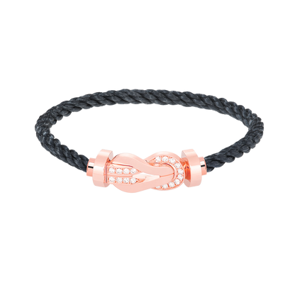 [Super Jewellery]CHANCE LARGE 8 FIGURE BUCKLE HALF DIAMOND BRACELET ROSE GOLD