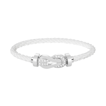 [Super Jewellery]CHANCE LARGE 8 FIGURE BUCKLE HALF DIAMOND BRACELET SILVER