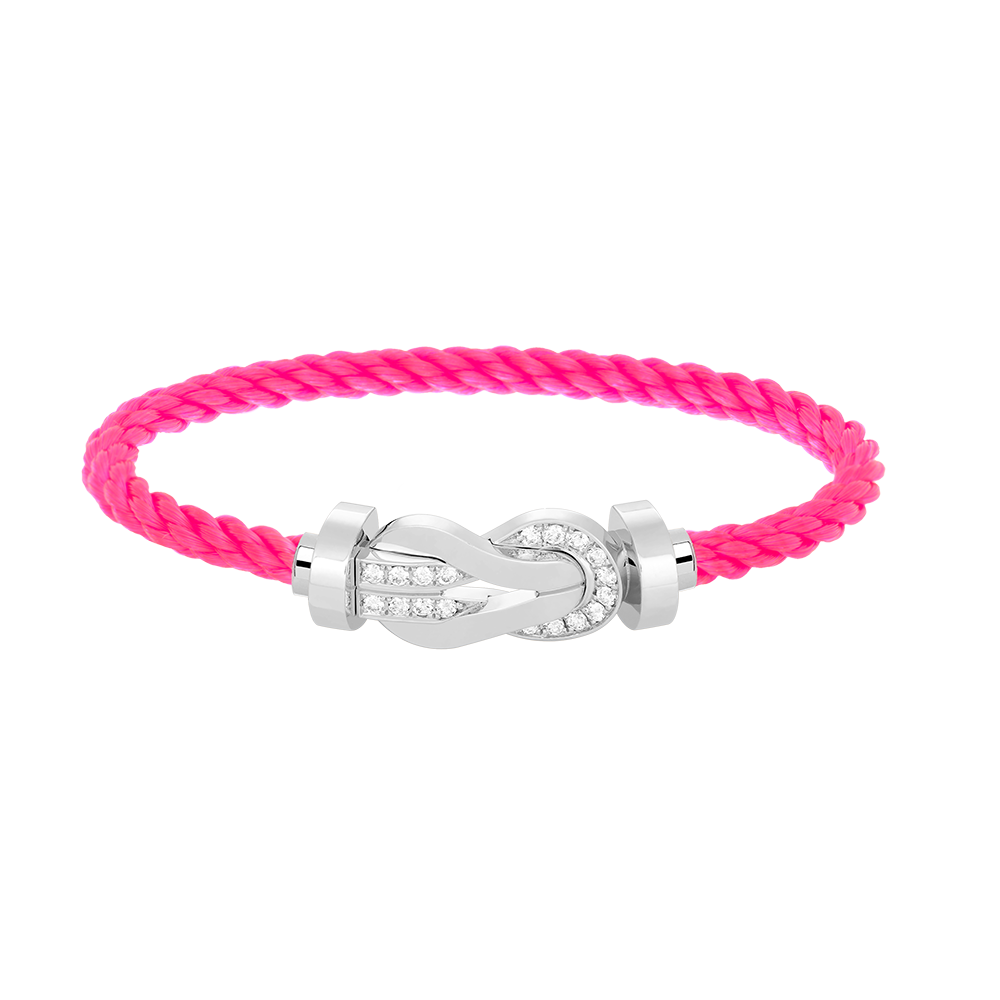 [Super Jewellery]CHANCE LARGE 8 FIGURE BUCKLE HALF DIAMOND BRACELET SILVER