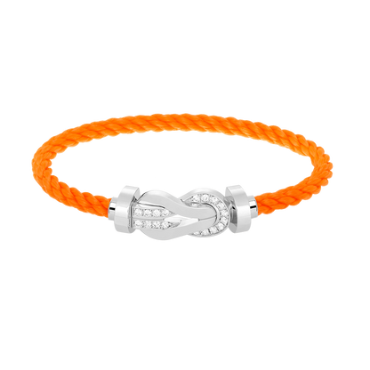 [Super Jewellery]CHANCE LARGE 8 FIGURE BUCKLE HALF DIAMOND BRACELET SILVER