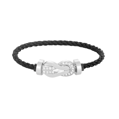 [Super Jewellery]CHANCE LARGE 8 FIGURE BUCKLE HALF DIAMOND BRACELET SILVER