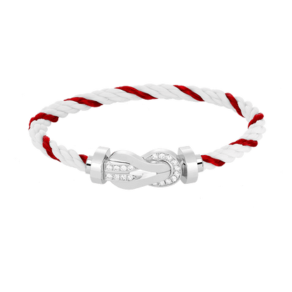 [Super Jewellery]CHANCE LARGE 8 FIGURE BUCKLE HALF DIAMOND BRACELET SILVER