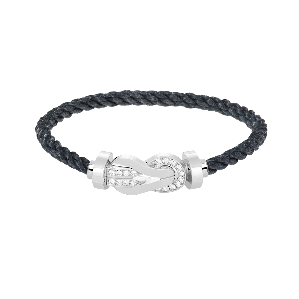 [Super Jewellery]CHANCE LARGE 8 FIGURE BUCKLE HALF DIAMOND BRACELET SILVER