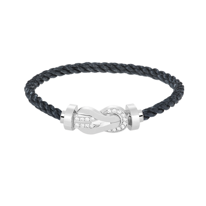 [Super Jewellery]CHANCE LARGE 8 FIGURE BUCKLE HALF DIAMOND BRACELET SILVER
