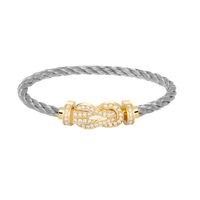 [Super Jewellery]CHANCE LARGE 8 FIGURE BUCKLE FULLDIAMOND BRACELET GOLD