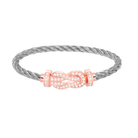 [Super Jewellery]CHANCE LARGE 8 FIGURE BUCKLE FULL DIAMOND BRACELET ROSE GOLD