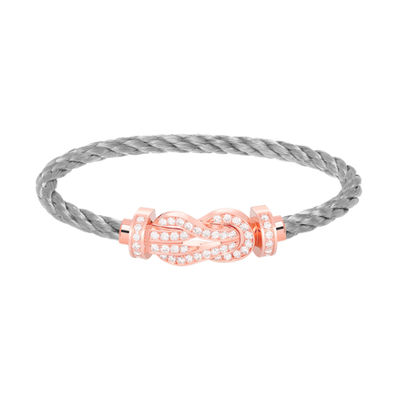 [Super Jewellery]CHANCE LARGE 8 FIGURE BUCKLE FULL DIAMOND BRACELET ROSE GOLD