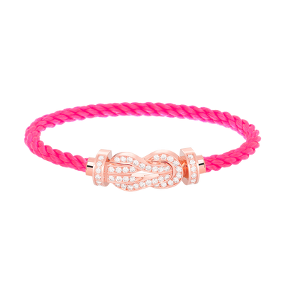 [Super Jewellery]CHANCE LARGE 8 FIGURE BUCKLE FULL DIAMOND BRACELET ROSE GOLD