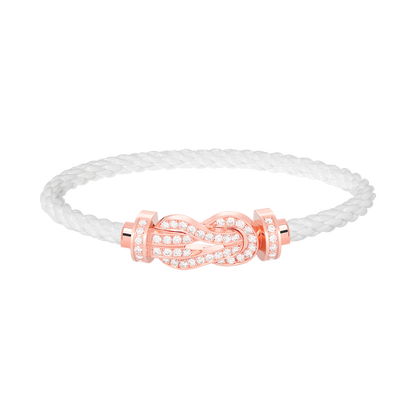 [Super Jewellery]CHANCE LARGE 8 FIGURE BUCKLE FULL DIAMOND BRACELET ROSE GOLD