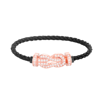 [Super Jewellery]CHANCE LARGE 8 FIGURE BUCKLE FULL DIAMOND BRACELET ROSE GOLD