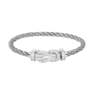 [Super Jewellery]CHANCE LARGE 8 FIGURE BUCKLE FULL DIAMOND BRACELET SILVER