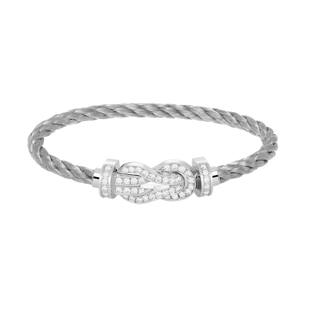 [Super Jewellery]CHANCE LARGE 8 FIGURE BUCKLE FULL DIAMOND BRACELET SILVER
