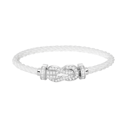 [Super Jewellery]CHANCE LARGE 8 FIGURE BUCKLE FULL DIAMOND BRACELET SILVER