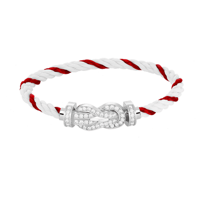 [Super Jewellery]CHANCE LARGE 8 FIGURE BUCKLE FULL DIAMOND BRACELET SILVER
