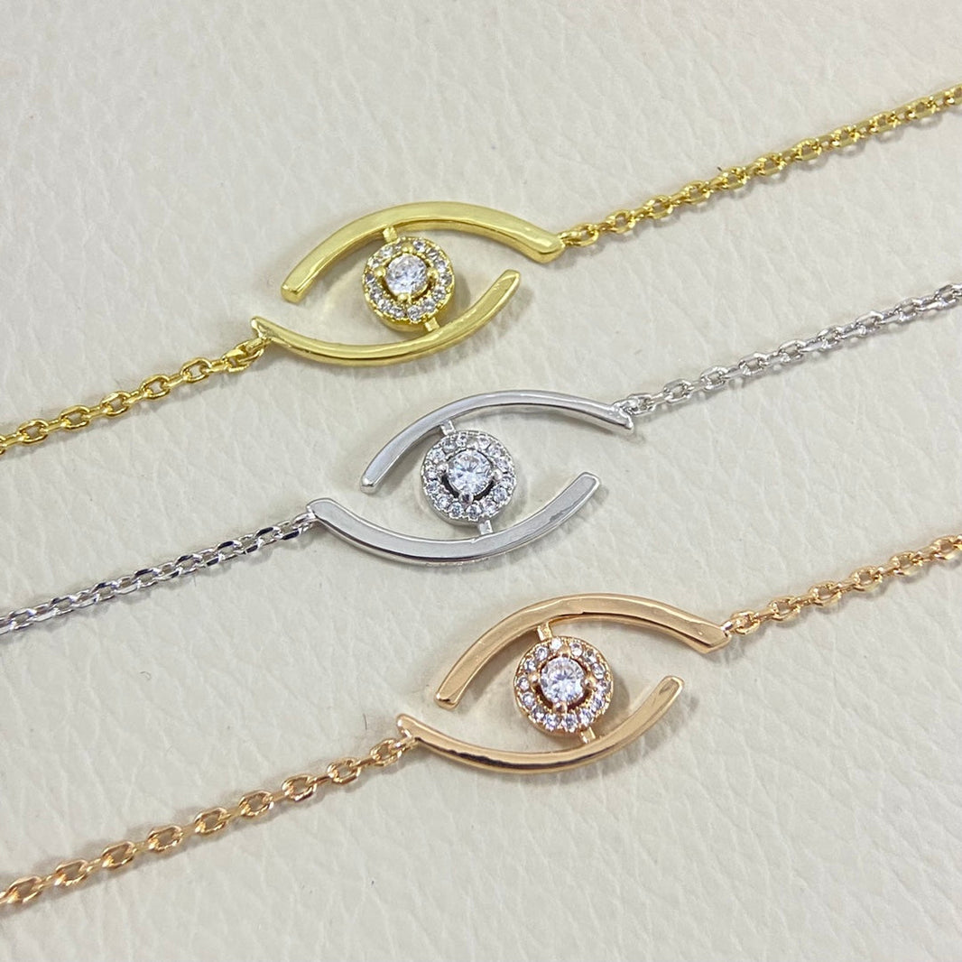 [Super Jewellery]Lucky Eye Pave-Set Diamond Bracelet