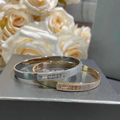 [Super Jewellery]Move Noa Rose Gold Pavé Diamond Bangle Bracelet