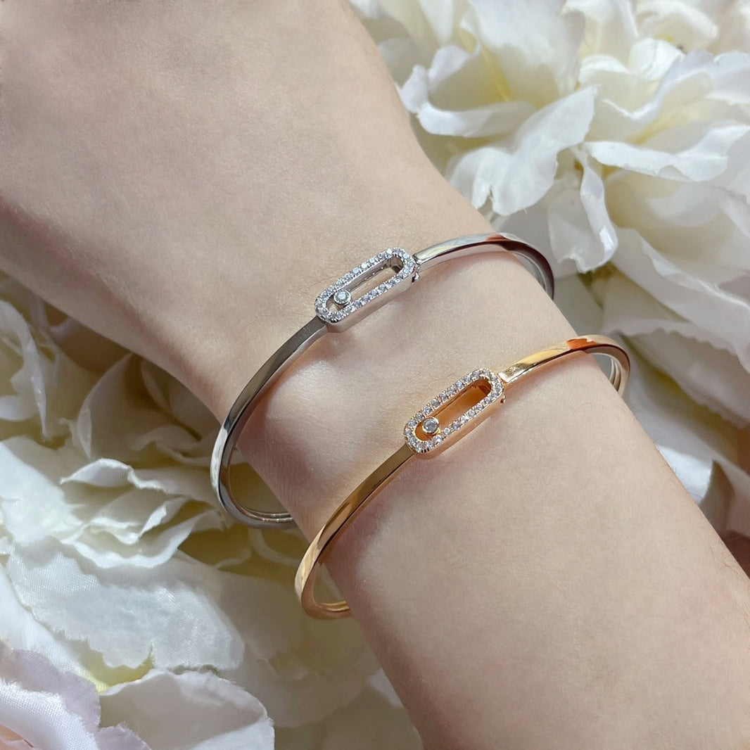 [Super Jewellery]Move Uno pavé flex bangle medium
