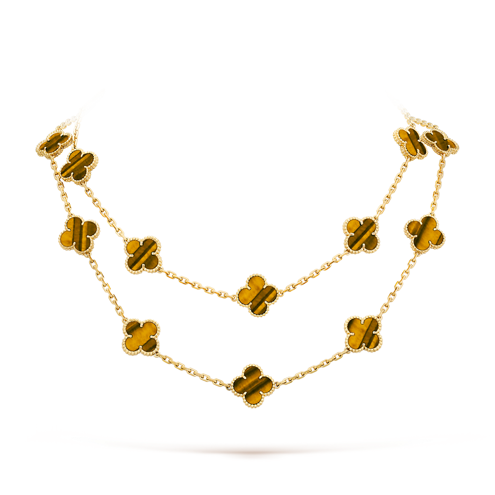 [Super Jewellery]CLOVER 20 MOTIFS TIGER EYE ROSE GOLD