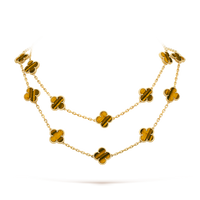 [Super Jewellery]CLOVER 20 MOTIFS TIGER EYE ROSE GOLD