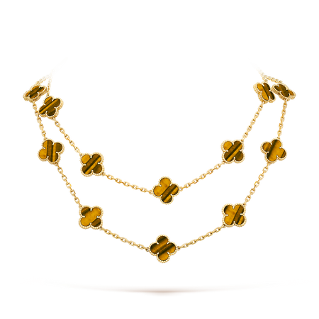 [Super Jewellery]CLOVER 20 MOTIFS TIGER EYE ROSE GOLD