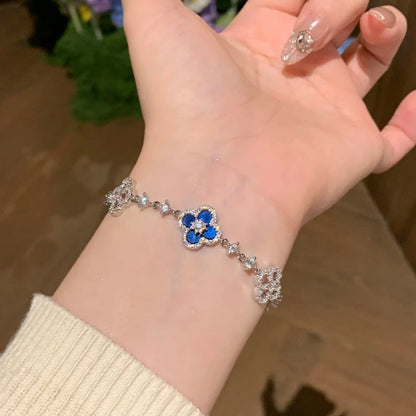 [Super Jewellery]CLOVER 5 MOTIF PINK BLUE RED WHITE BRACELET