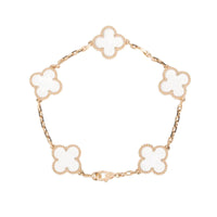 [Super Jewellery]CLOVER 5 MOTIF ROCK CRYSTAL BRACELET