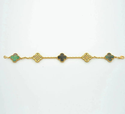 [Super Jewellery] CLOVER 5 MOTIF GRAY MOP BRACELET COLLECTION