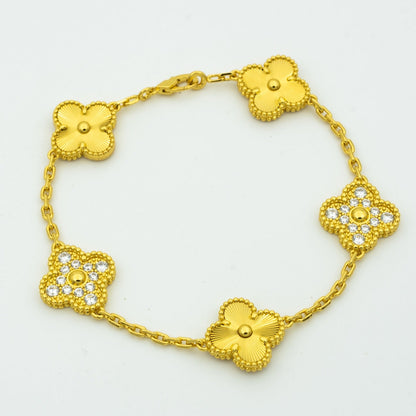 [Super Jewellery] CLOVER 5 MOTIF LASER BRACELET COLLECTION