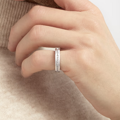 [Super]ZERO 1 ONE-BAND PAVED DIAMONDS ON THE SPIRAL RING