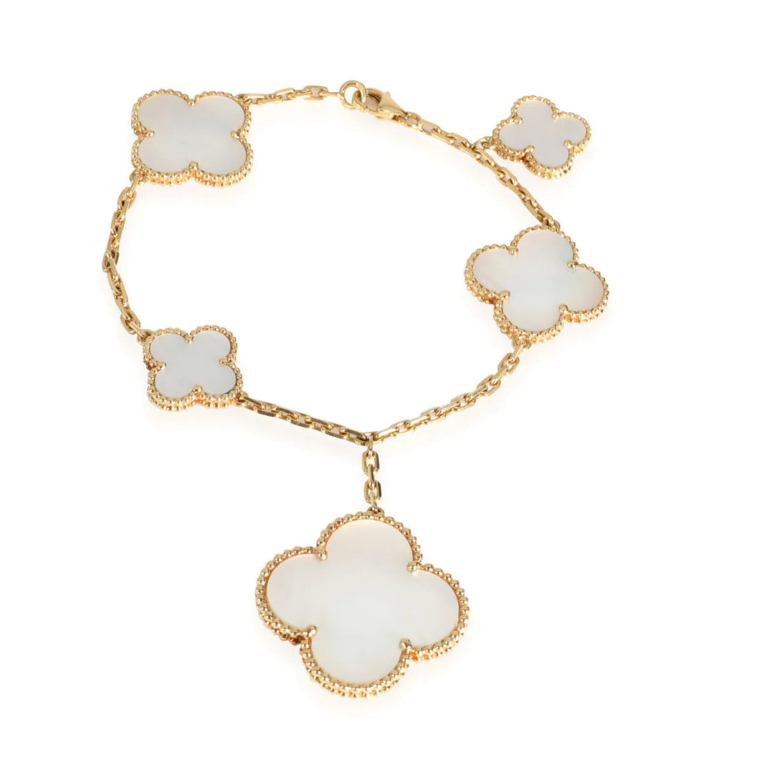 [Super Jewellery]MAGIC CLOVER MOP GOLD BRACELET 5 MOTIFS