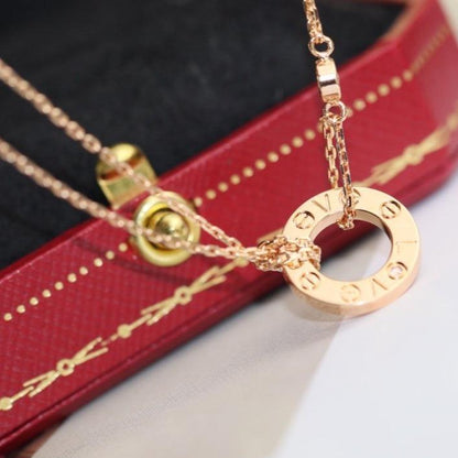 [Super Jewellery]LOVE NECKLACE ADJUSTABLE ROSE GOLD 2 DIAMOND