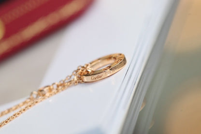 [Super Jewellery]LOVE NECKLACE ADJUSTABLE ROSE GOLD 2 DIAMOND