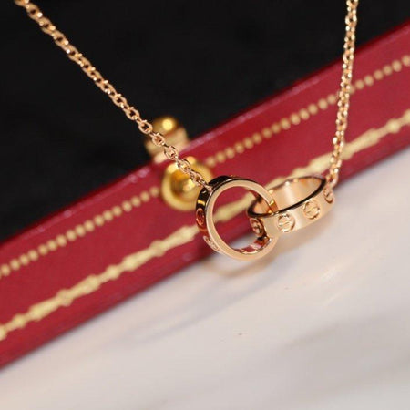 [Super Jewellery]LOVE NECKLACE PINK GOLD AND SILVER