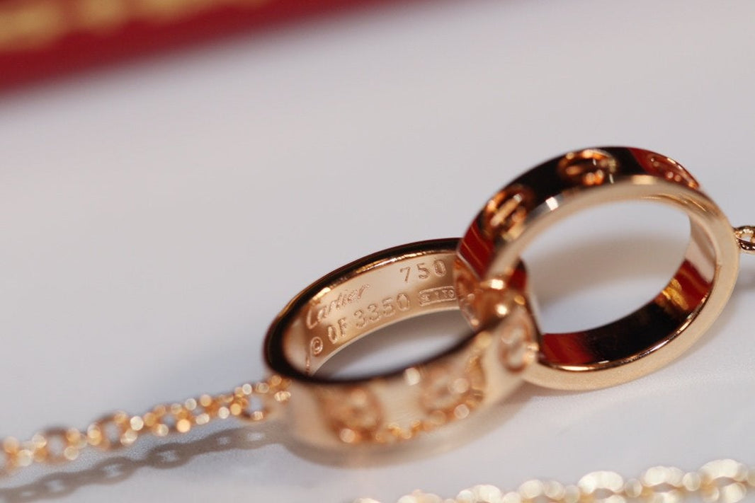 [Super Jewellery]LOVE NECKLACE PINK GOLD AND SILVER