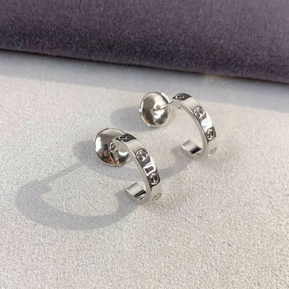 [Super Jewellery]LOVE EARRINGS 2.65MM SILVER