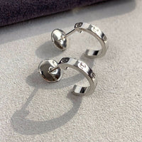 [Super Jewellery]LOVE EARRINGS 2.65MM SILVER