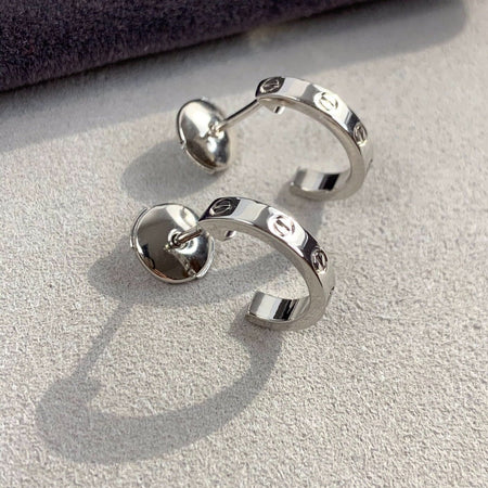 [Super Jewellery]LOVE EARRINGS 2.65MM SILVER
